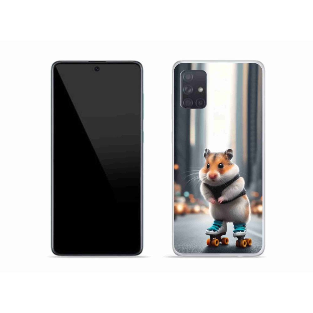 Gél borítás mmCase Samsung Galaxy A51 készülékhez - hörcsög korcsolyán