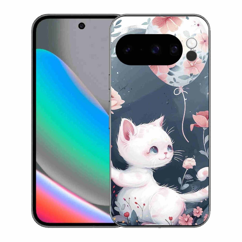 Gél borítás mmCase a Google Pixel 10 Pro számára - cica lufival