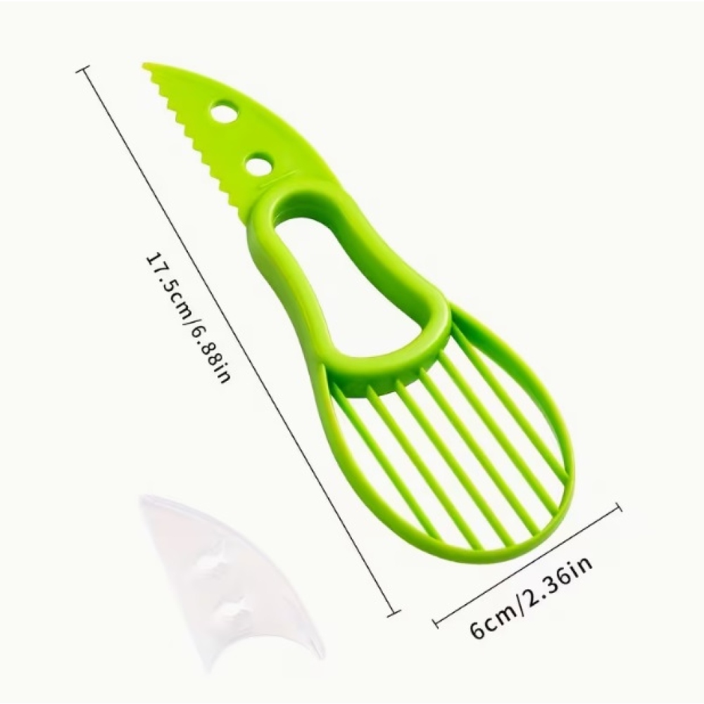 2 az 1-ben praktikus avokádó szeletelő a gyors és biztonságos szeleteléshez - zöld