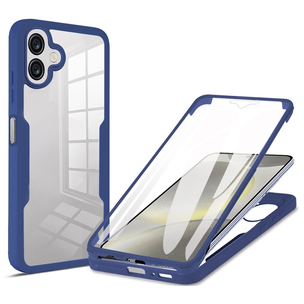 Akril zselés tok a Samsung Galaxy A07 4G képernyővédő keretével - kék