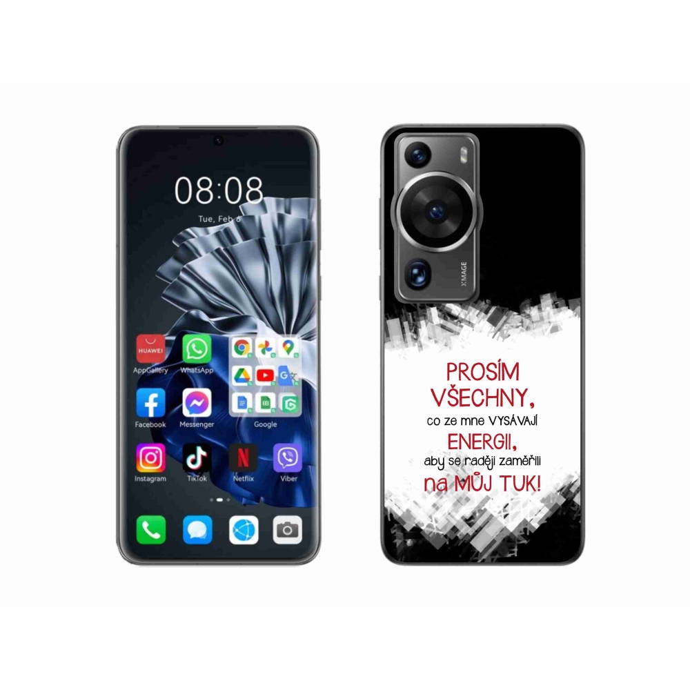 Gél borító mmCase a Huawei P60 Pro készülékhez - vicces szöveg 1 piros