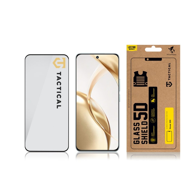 Taktikai üvegpajzs 5D üveg a Honor 200-hoz Fekete