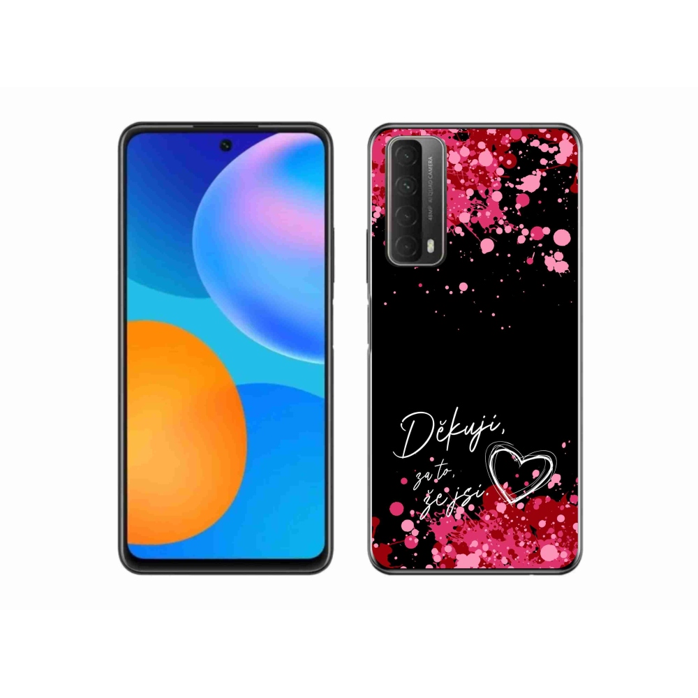 Gél borító mmCase a Huawei P Smart (2021) - text in love 2 fekete háttérrel