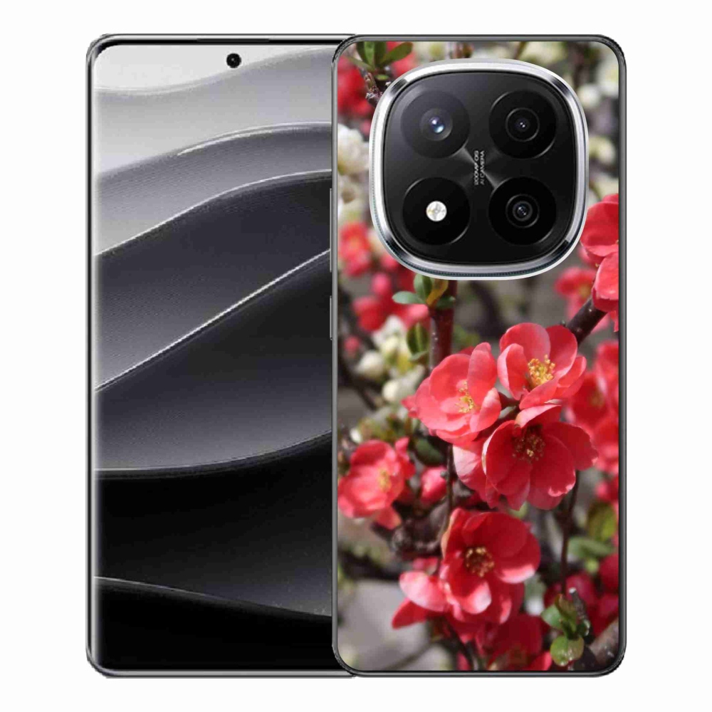 Gél borítás mmCase a Xiaomi Redmi Note 14 Pro+ 5G számára - piros virágok