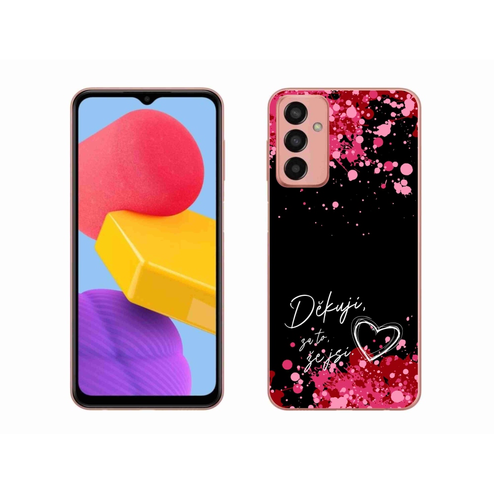 Gél borító mmCase Samsung Galaxy M13 készülékhez - text in love 2 fekete háttér