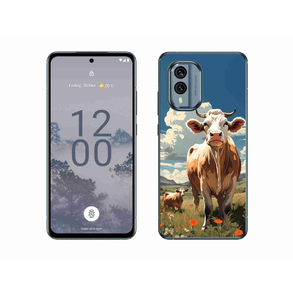 Zselés borítás mmCase a Nokia X30 5G készülékhez - tehenek a réten