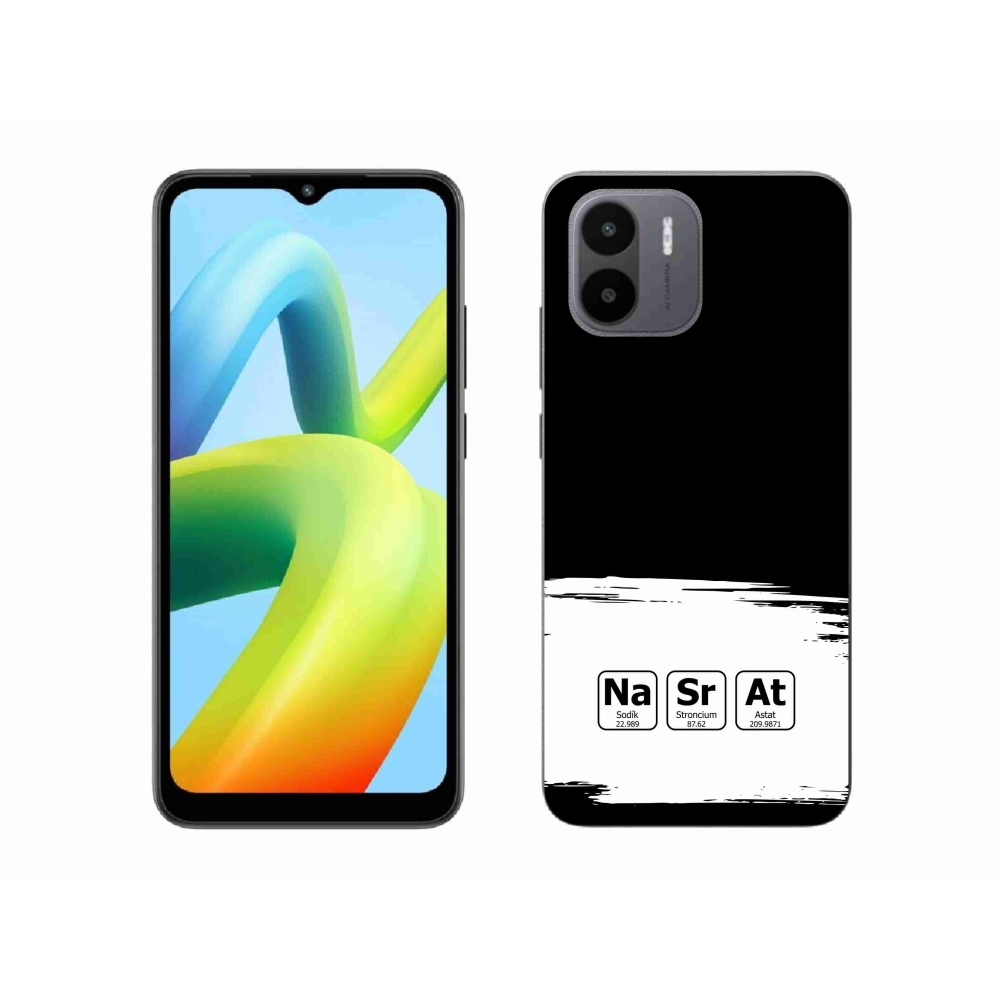 Gél borító mmCase a Xiaomi Redmi A1-en - kémiai elemek fehér és fekete háttérrel