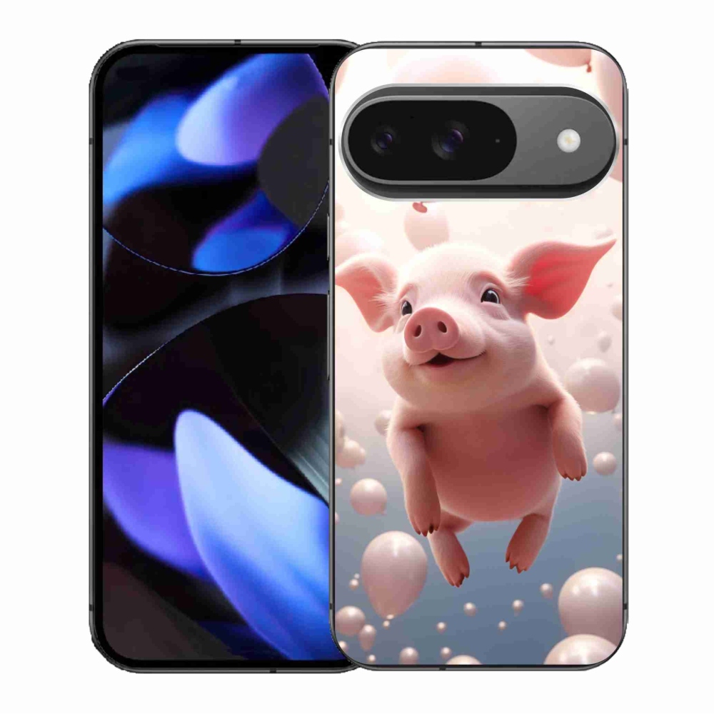 Gél borítás mmCase a Google Pixel 9/9 Pro számára - malacka lufikkal