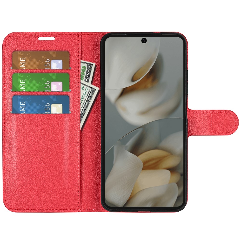 Litchi könyv tok a Google Pixel 10 Pro XL-hez - piros színű