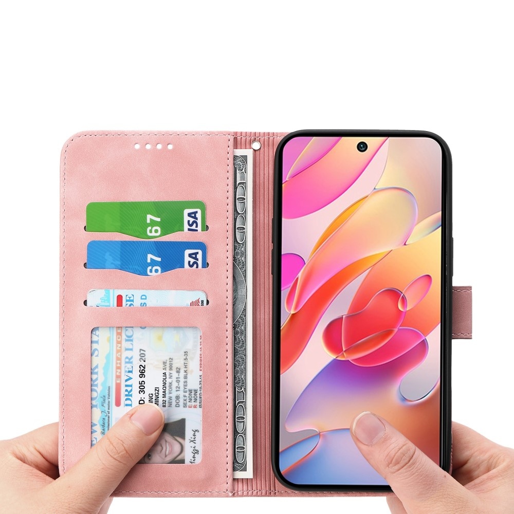 DIERFENG könyv tok a Xiaomi Redmi Note 14-hez - rózsaszínű