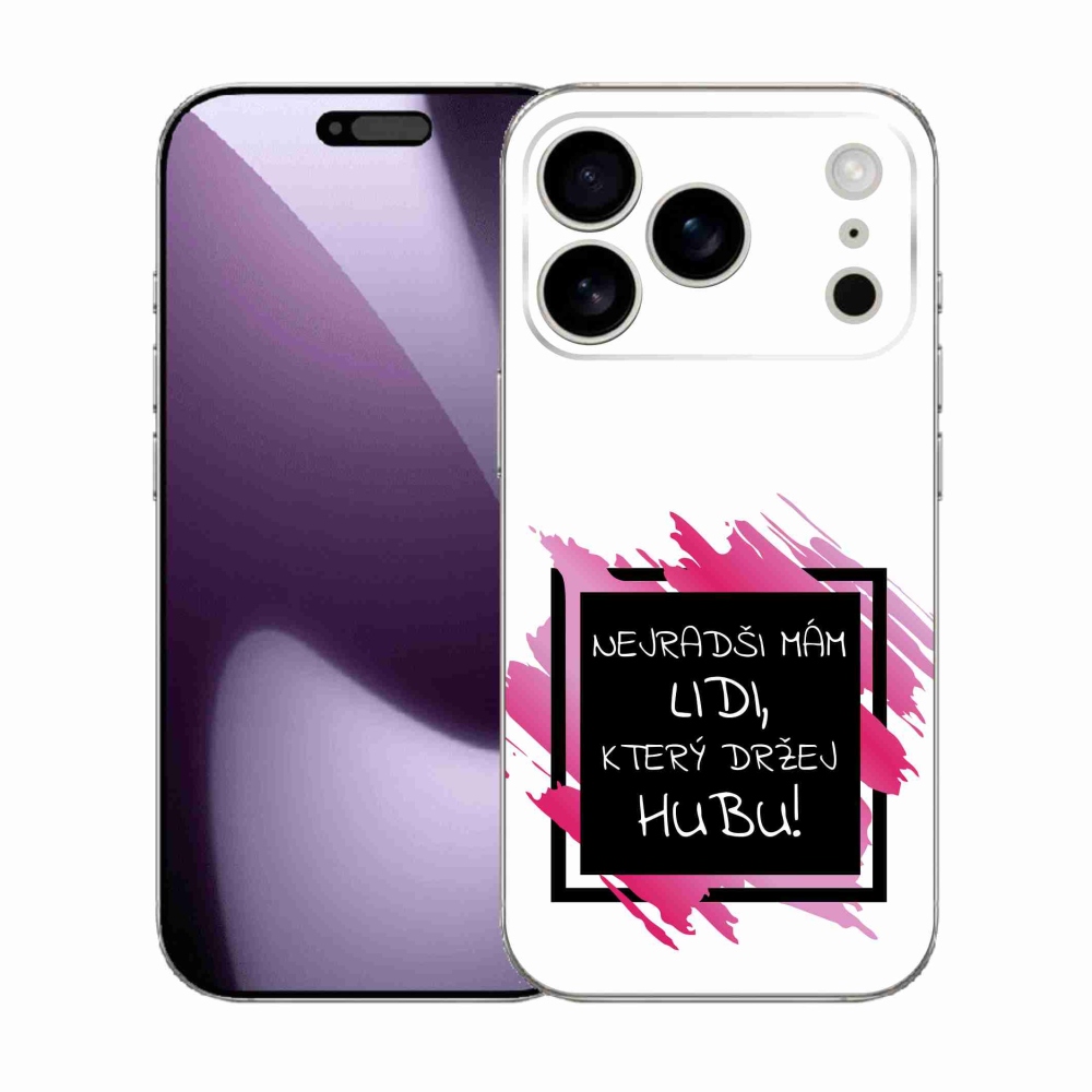 Gél borító mmCase iPhone 17 Pro készülékhez - vicces szöveg 7 fekete-fehér háttérrel