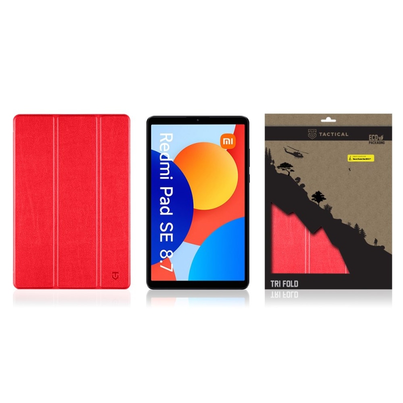 Taktikai könyv Tri Fold Case for Xiaomi Redmi Pad SE 8.7 Red