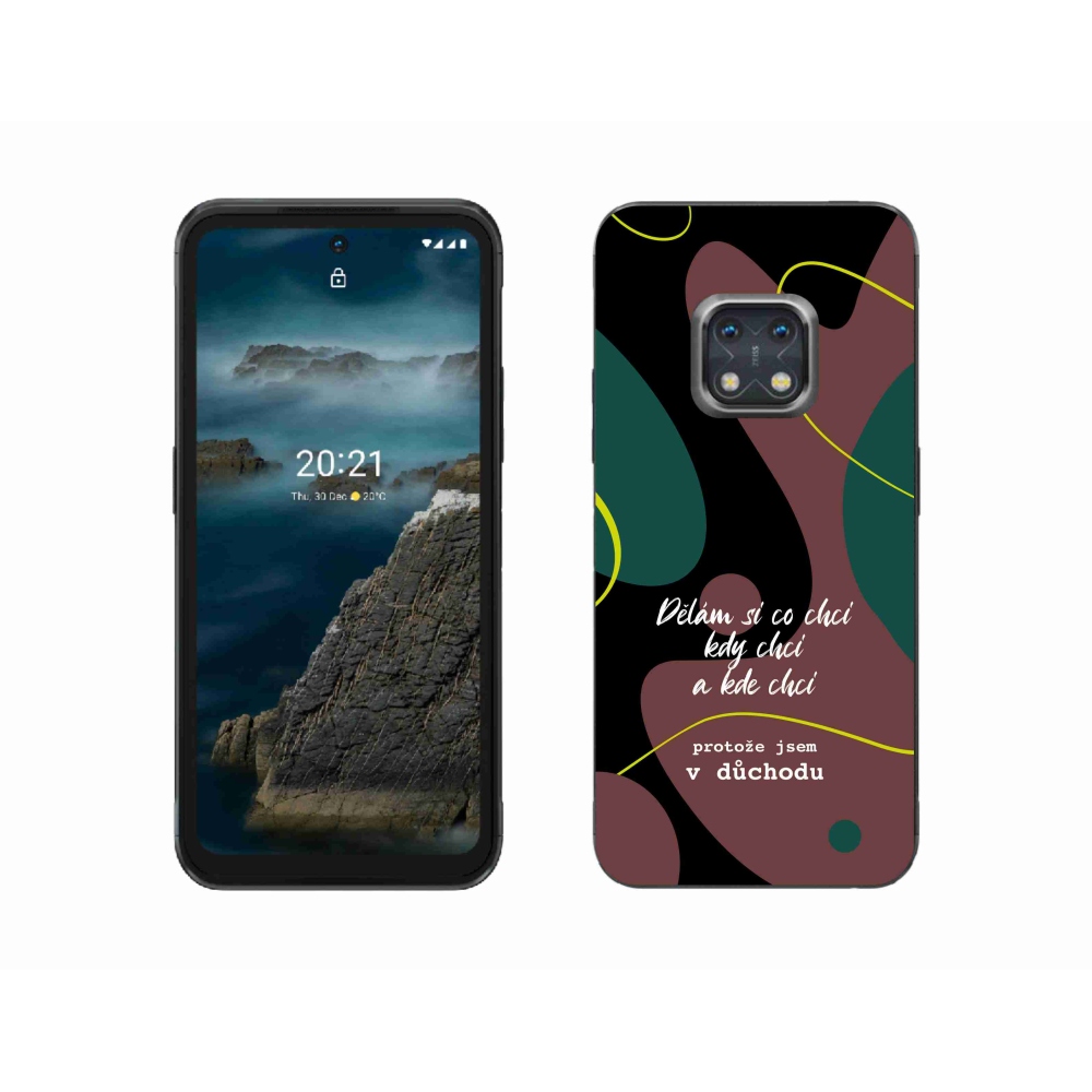 Zselés borító mmCase a Nokia XR20 készülékhez - vicces szöveg 10 fekete háttér