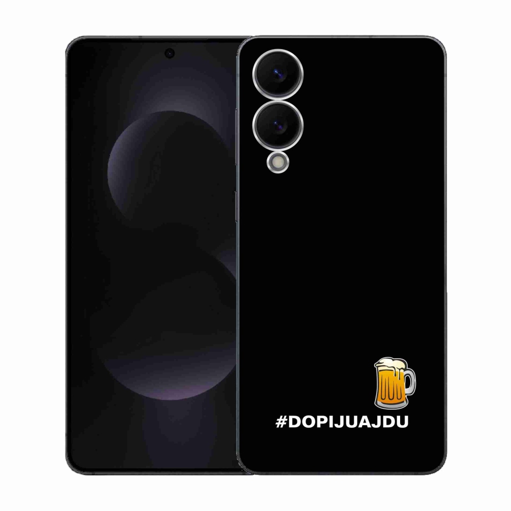 Gél borítás mmCase Samsung Galaxy S25 Edge - sör motívum 1 fekete háttérrel