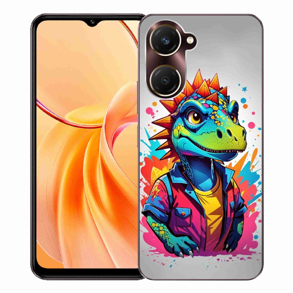 Gél borító mmCase a Vivo Y28s 5G készülékhez - színes dinoszaurusz