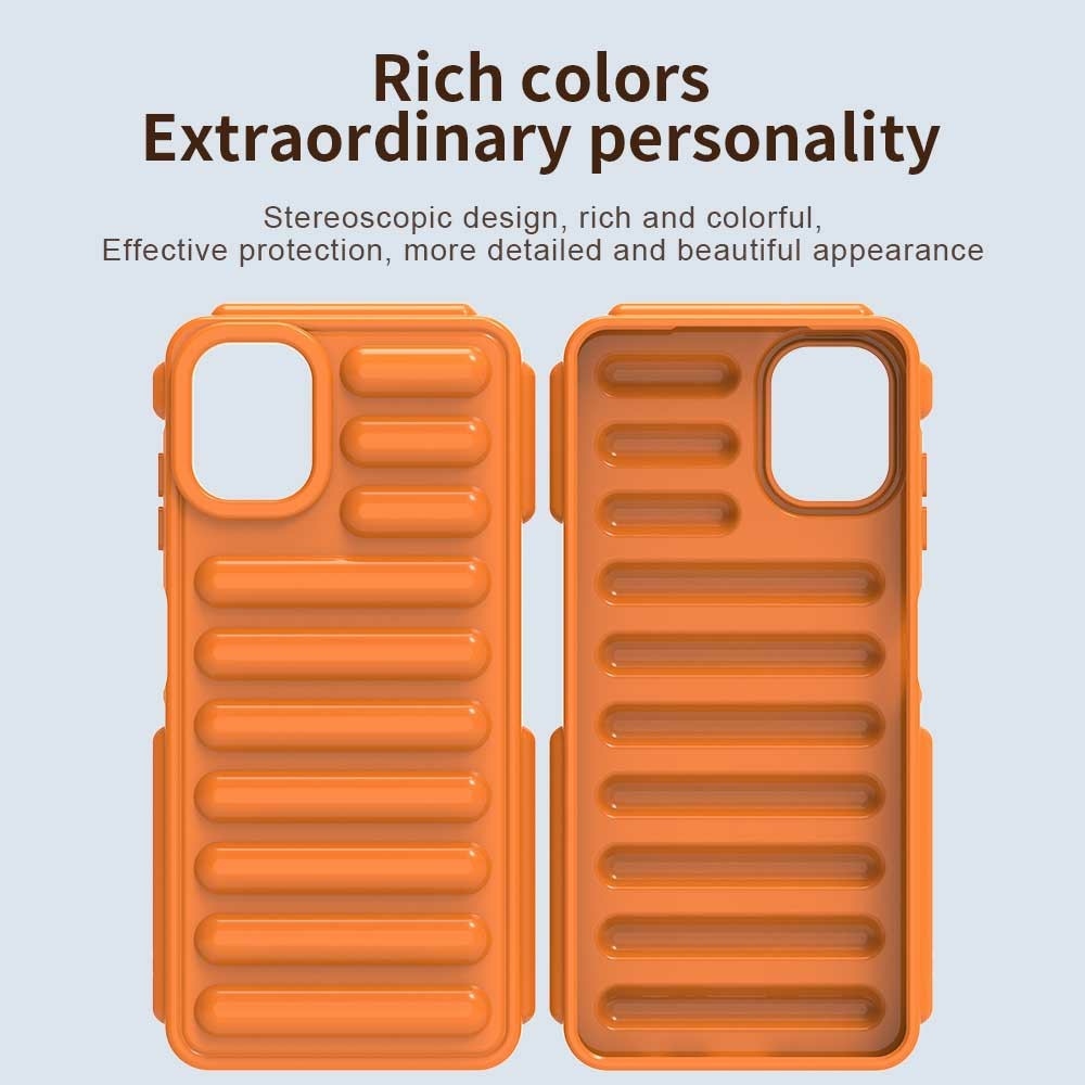 Csíkos tartós borító Samsung Galaxy A06 4G készülékhez - narancssárga