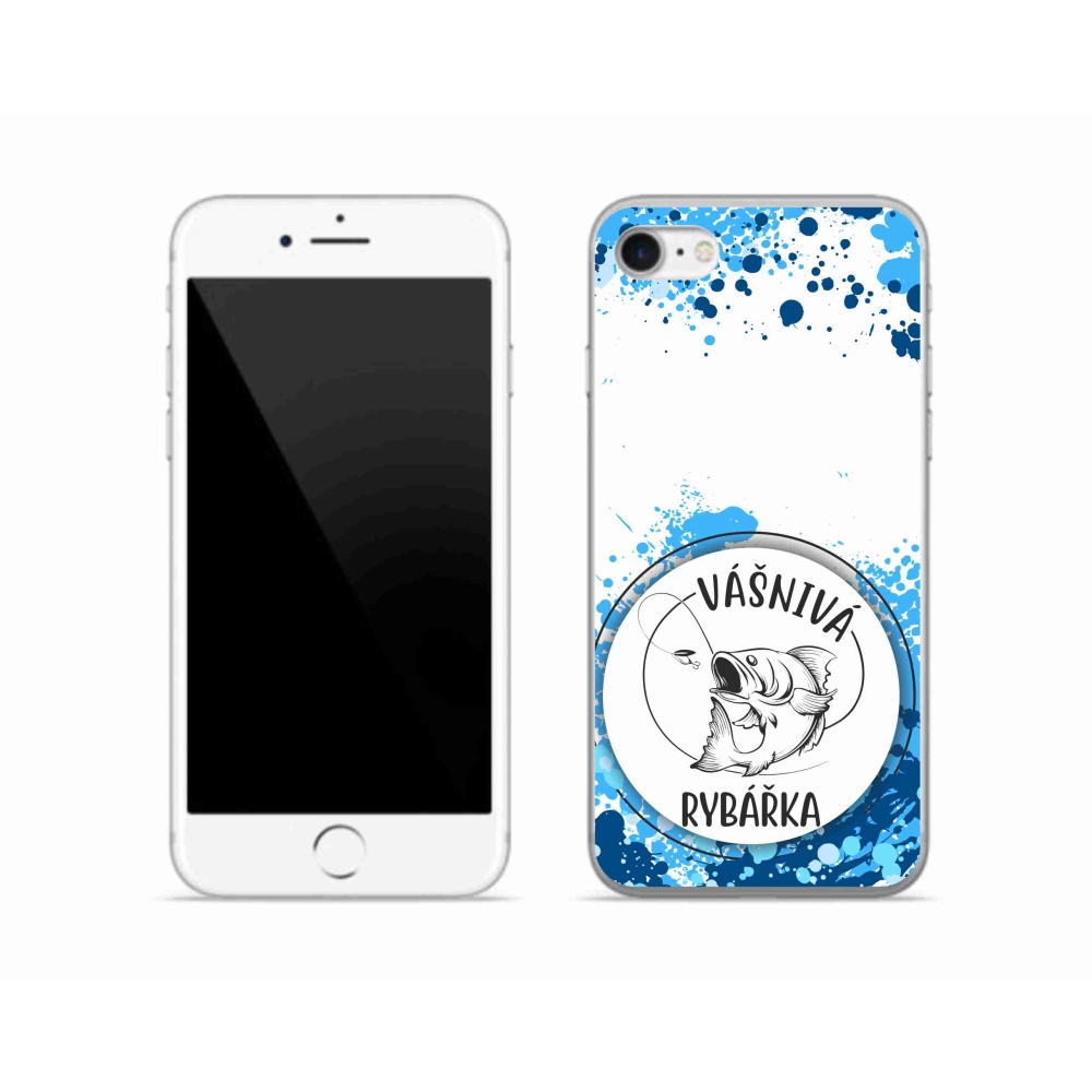 Gél borítás mmCase iPhone SE (2022) - szenvedélyes halász fehér háttérrel
