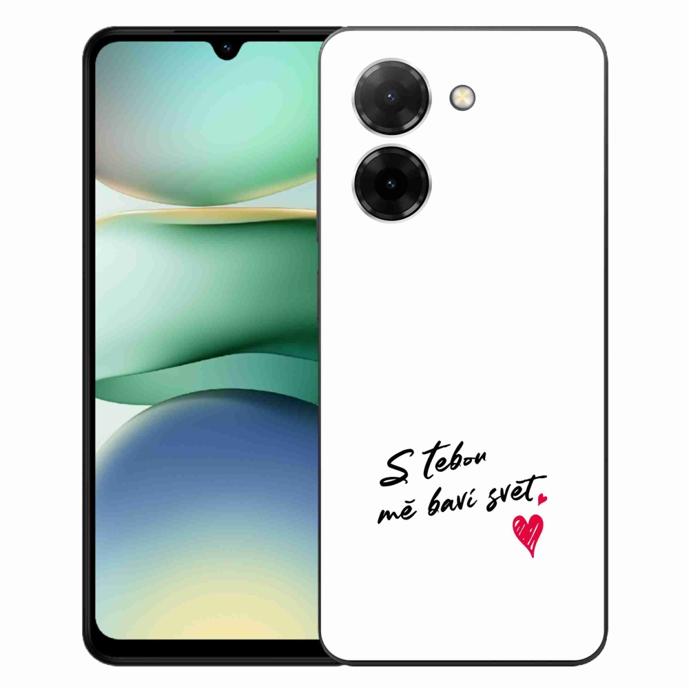 Gél borító mmCase a Xiaomi Redmi A5 (171.7x77.8x8.3mm) - szerelem szöveg 1 fehér háttérrel