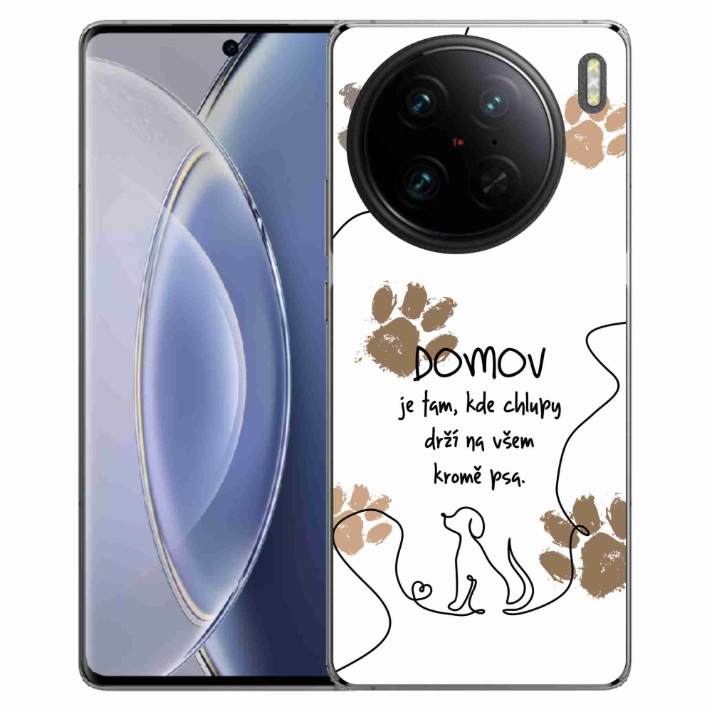 Gél borító mmCase a Vivo X90 Pro készülékhez - kutya motívum fehér háttérrel