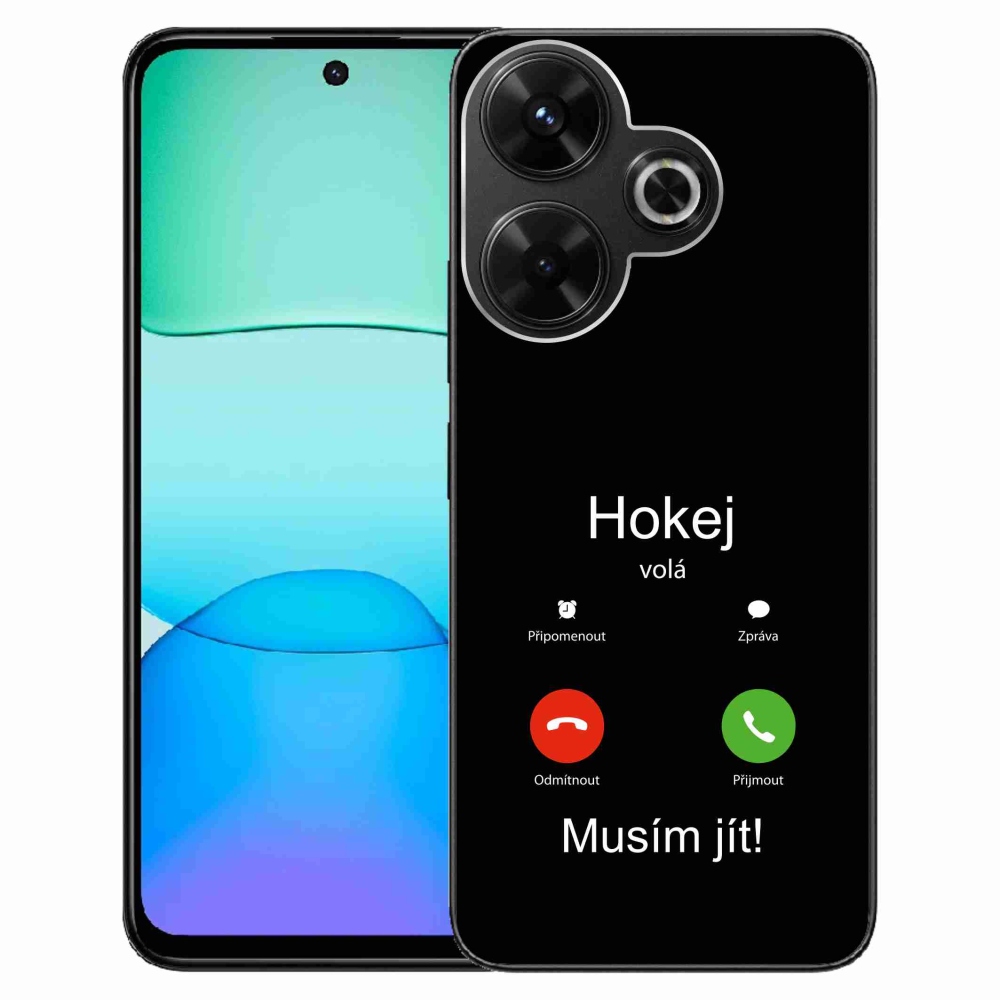 Gél borítás mmCase a Xiaomi Redmi 13 4G/Poco M6 4G - hoki hívások fekete háttérrel