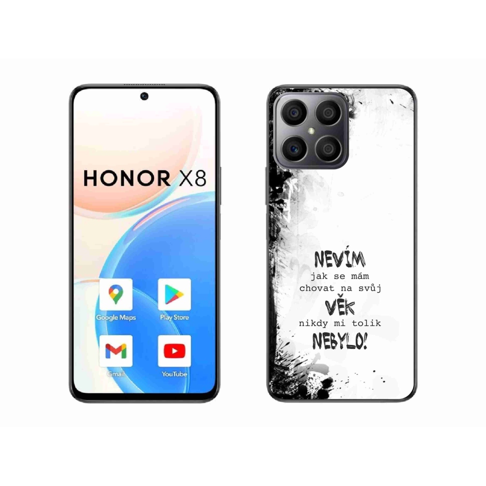 Gél borító mmCase a Honor X8 4G készülékhez - vicces szöveg 14 fehér háttér