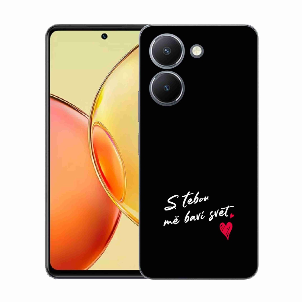 Gél borító mmCase a Vivo Y36-hoz - szerelmes szöveg 1 fekete háttér