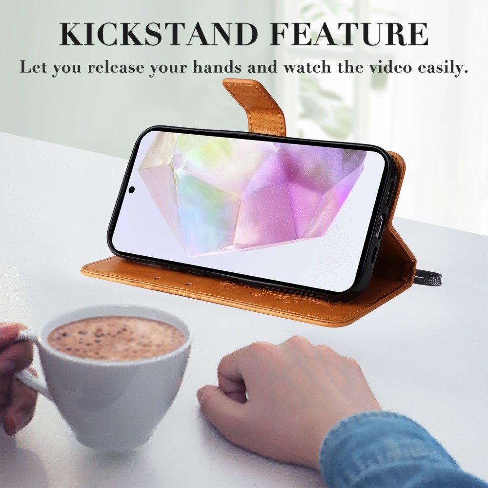 Nagy pillangó könyv tok Samsung Galaxy A36 5G - sárga