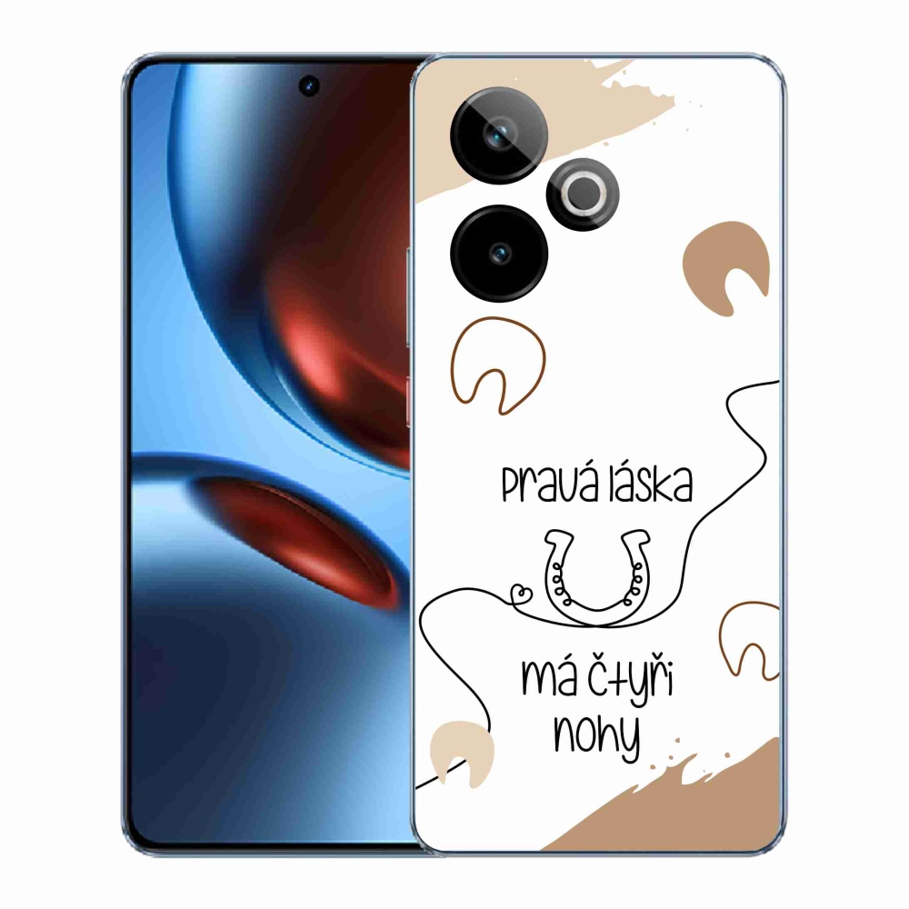 Rugalmas zselés tok mmCase képpel a Realme GT 7 5G/GT 7T 5G számára - ló motívum fehér háttérrel