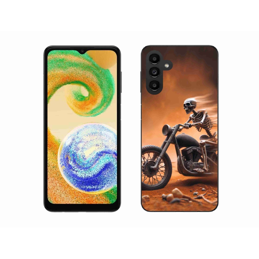 Zselés borítás mmCase Samsung Galaxy A04s (164.7x76.7x9.1mm) - csontváz egy motorkerékpáron