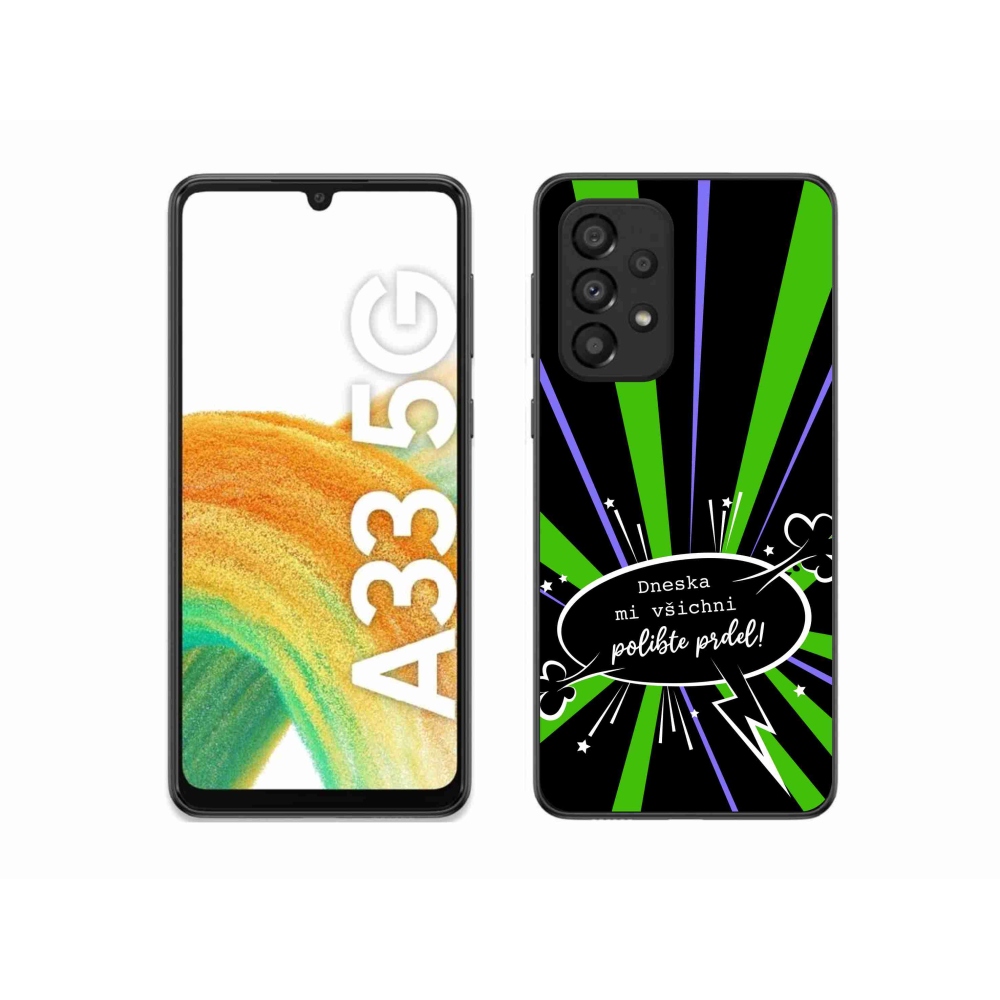 Gél borító mmCase Samsung Galaxy A33 5G - vicces szöveg 15 fekete háttérrel