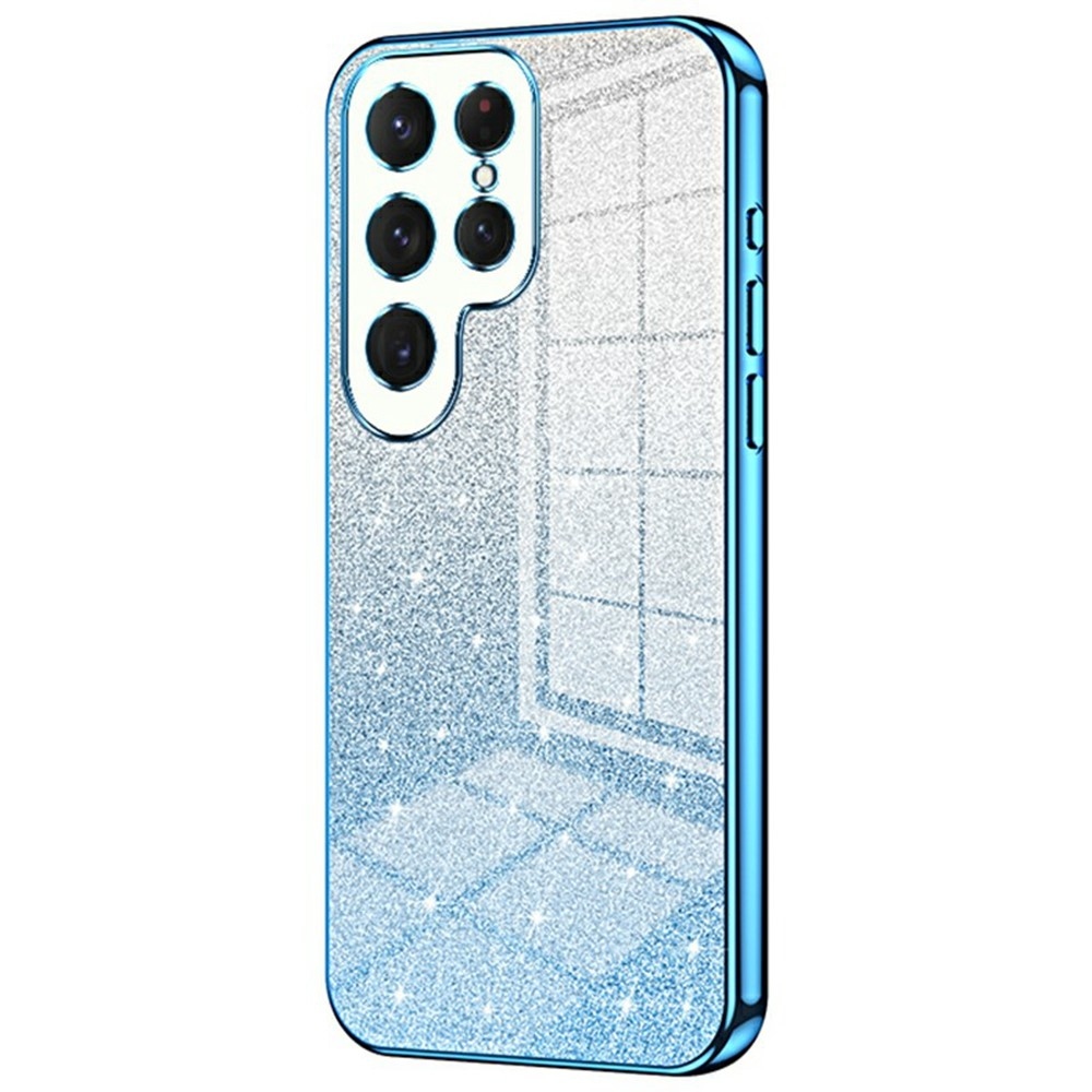 Vágott zselés csillogó tok Samsung Galaxy S25 Ultra készülékhez - kék