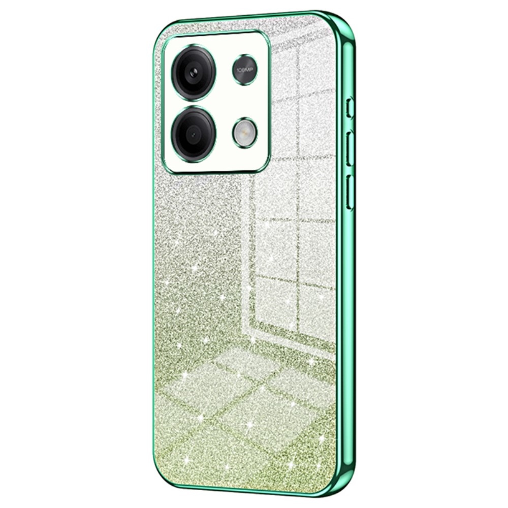 Vágott zselés csillogó tok a Xiaomi Redmi Note 13 5G-hez - zöld