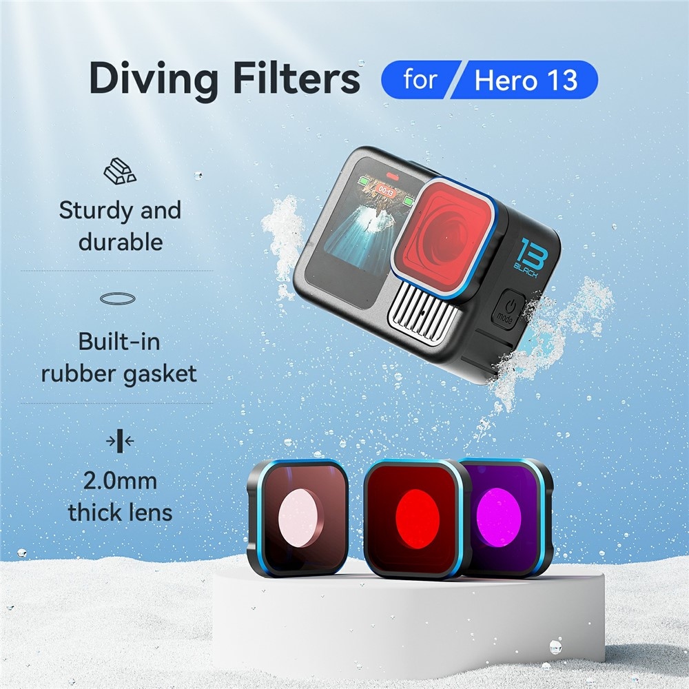 AMAGISN búvárszűrő világospiros GoPro Hero 13/12/11/11 Mini/10/9 kamerákhoz