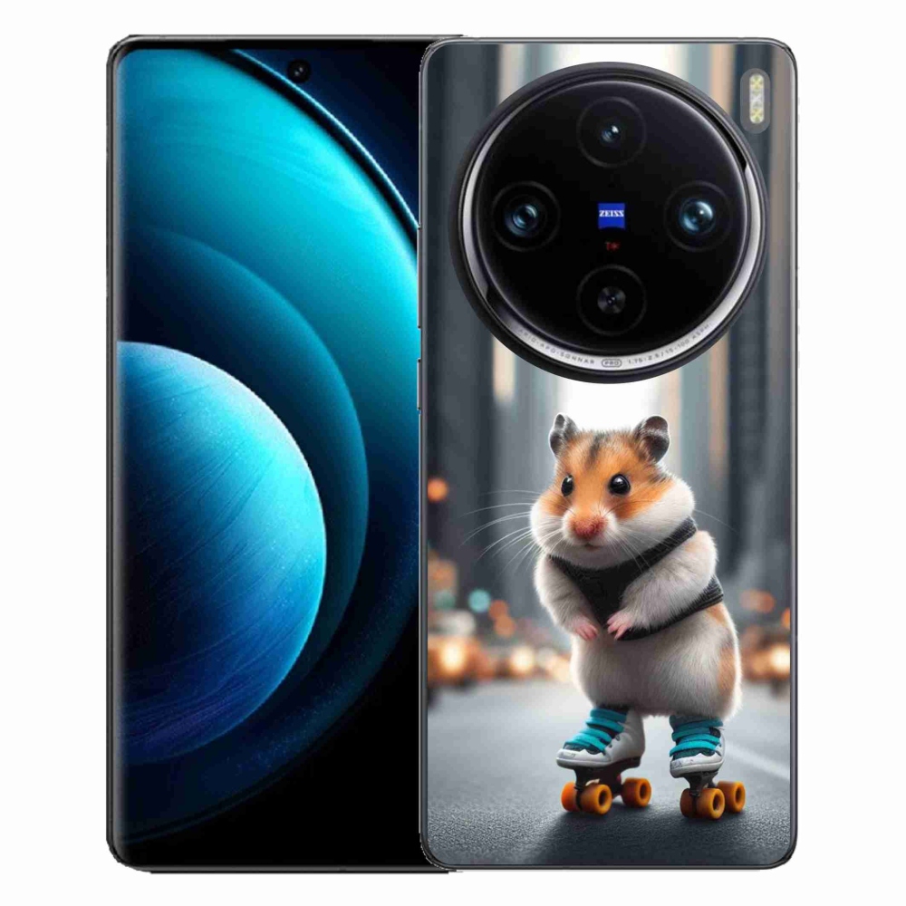 Zselés borítás mmCase a Vivo X100 Pro 5G-hez - hörcsög a korcsolyán