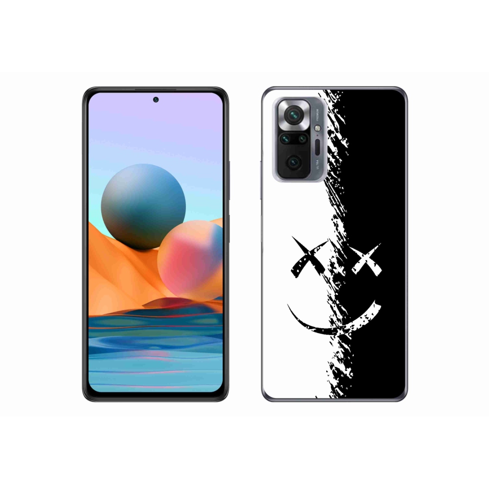 Gél borítás mmCase a Xiaomi Redmi Note 10 Pro készülékhez - fekete és fehér mosolygó