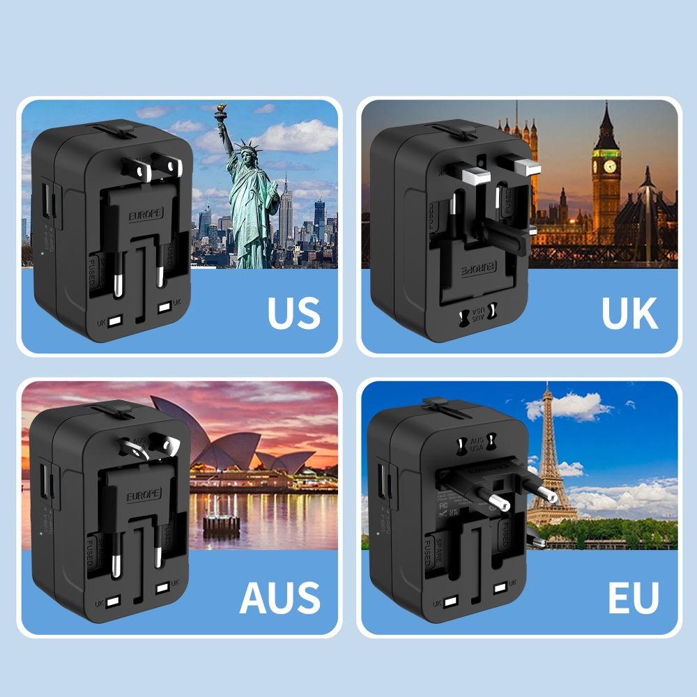 Tech-Protect TA300 univerzális utazóadapter EU / UK / US / AU
