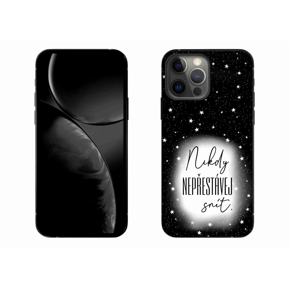 Gél borítás mmCase iPhone 13 Pro Max 6.7 készülékhez - Idézet 1 fehér és fekete háttérrel