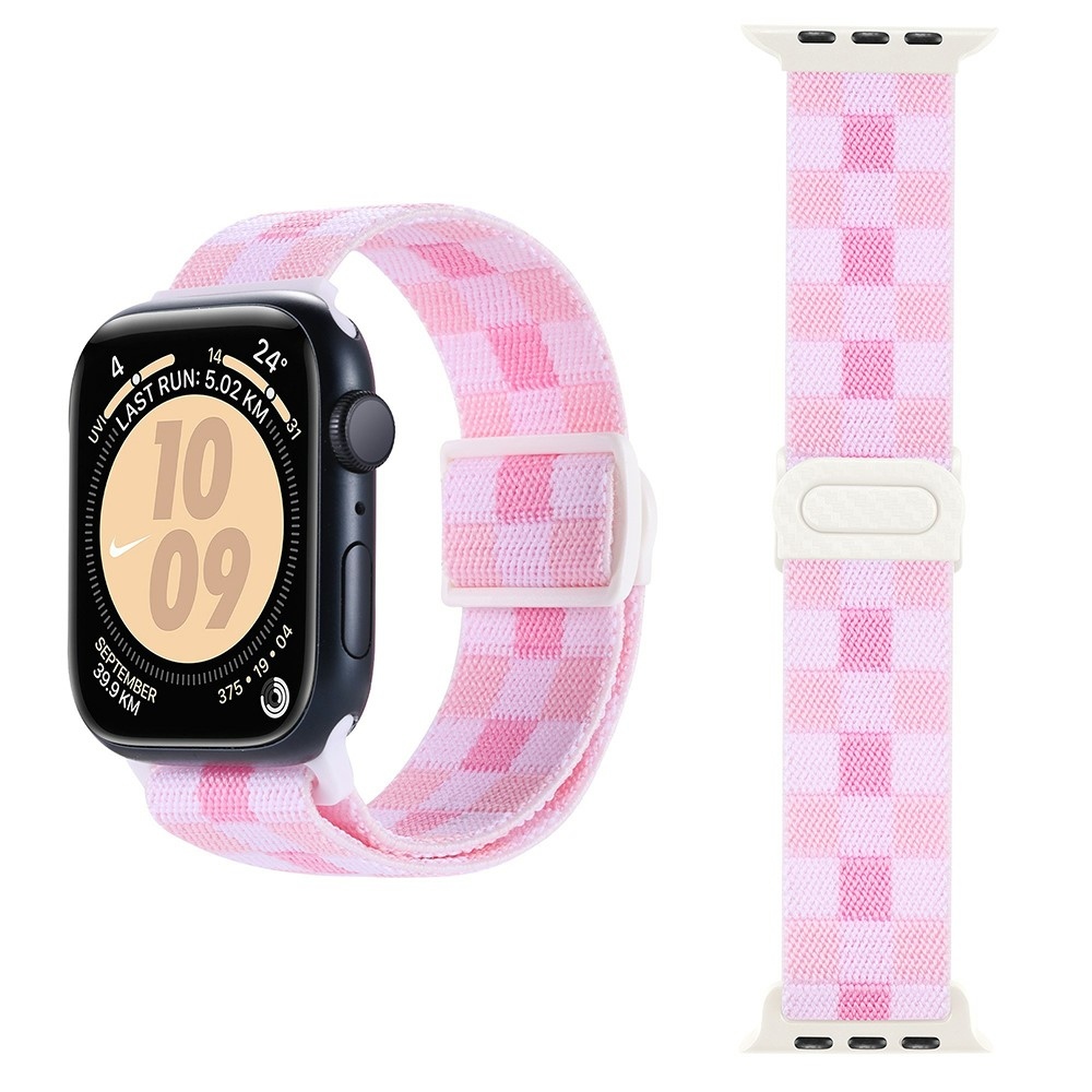 Gradient Nylon szíj az Apple Watch Ultra/Ultra 2 49mm/SE/SE 2022/2023 44mm/9/8/7 45mm/6/5/4 44mm/3/2/1 42 mm-es órához - Pink Dice