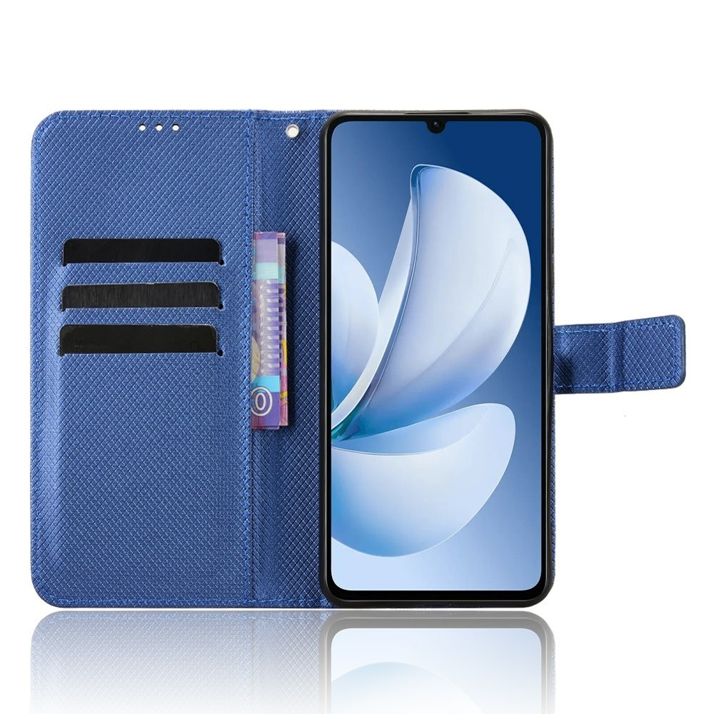 Gyémánt könyvtáska Realme Note 70T-hez - kék