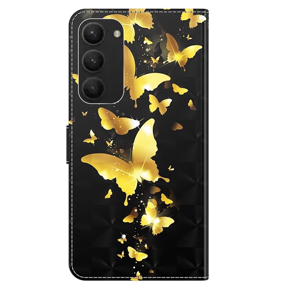 Nyomtatott könyv tok Samsung Galaxy S24+ készülékhez - arany pillangók