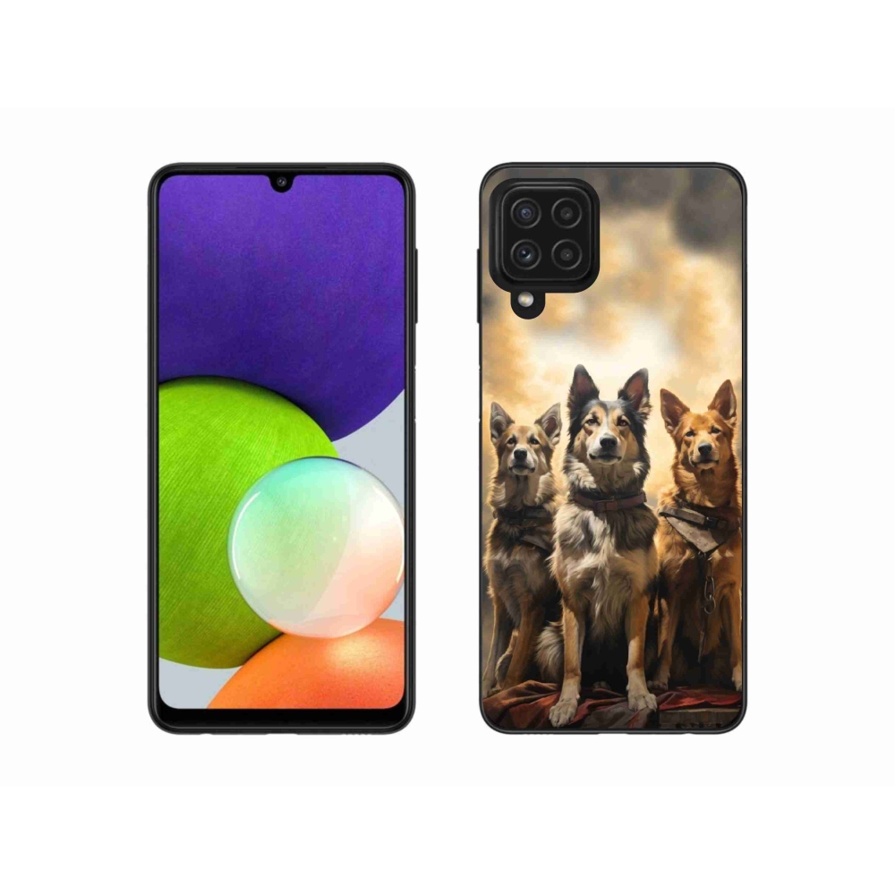 Gél borítás mmCase Samsung Galaxy A22 4G - három kutya