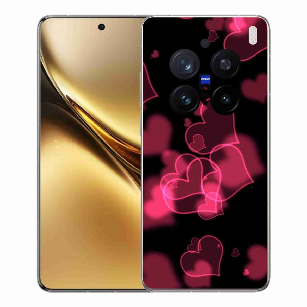 Zselés borítás mmCase a Vivo X200 Pro 5G készülékhez - piros szívek