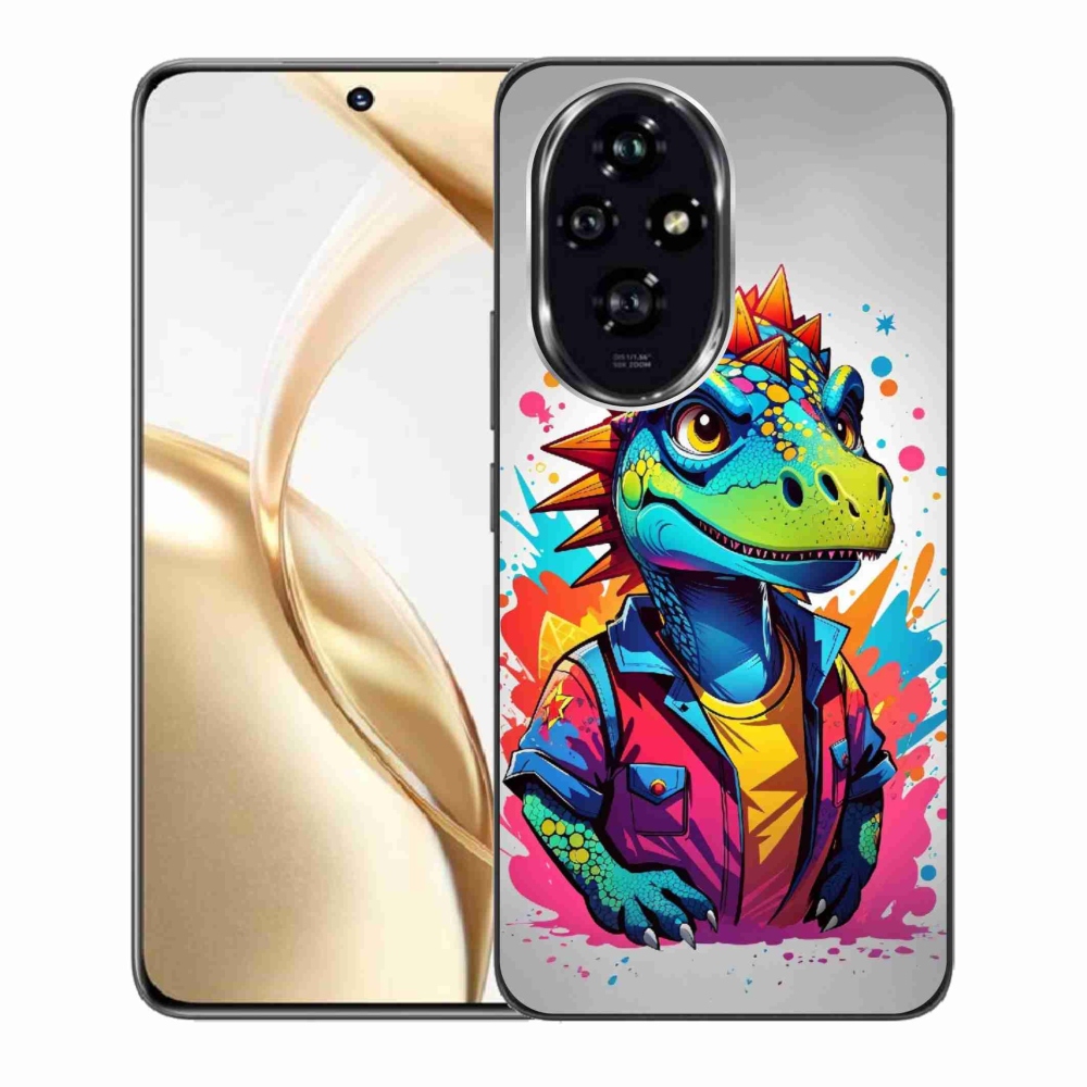 Zselés borító mmCase a Honor 200 5G készülékhez - színes dinoszaurusz