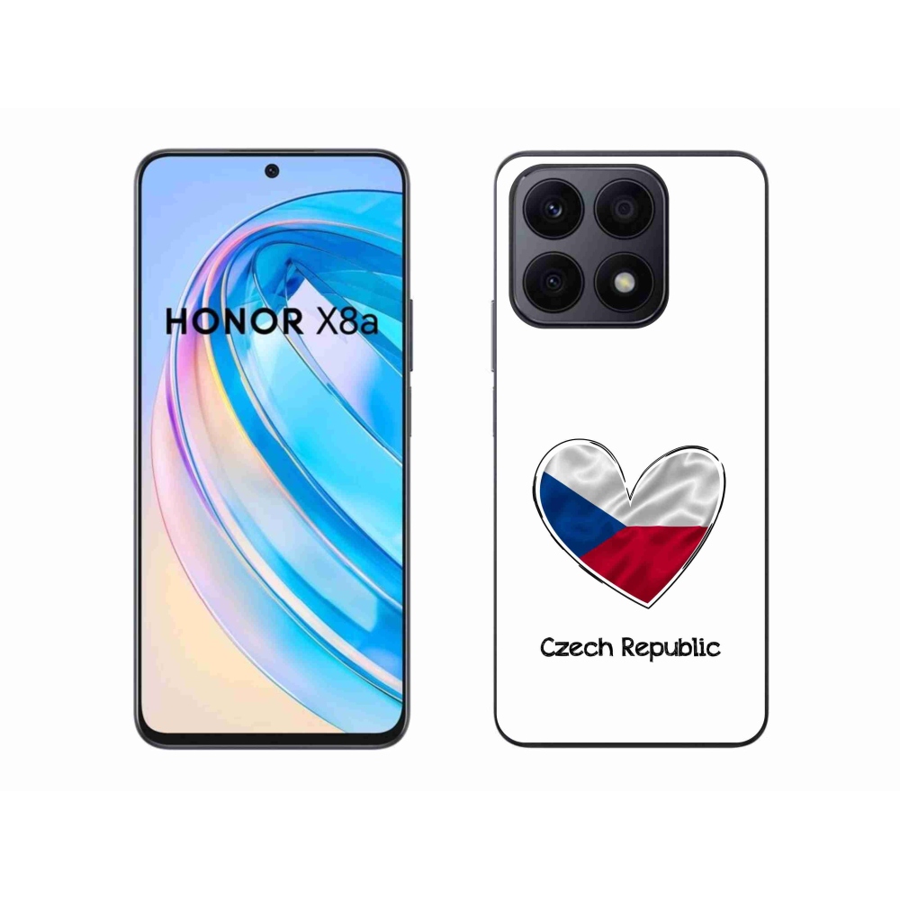 Gél borító mmCase a Honor X8a számára - szív zászló fehér háttérrel