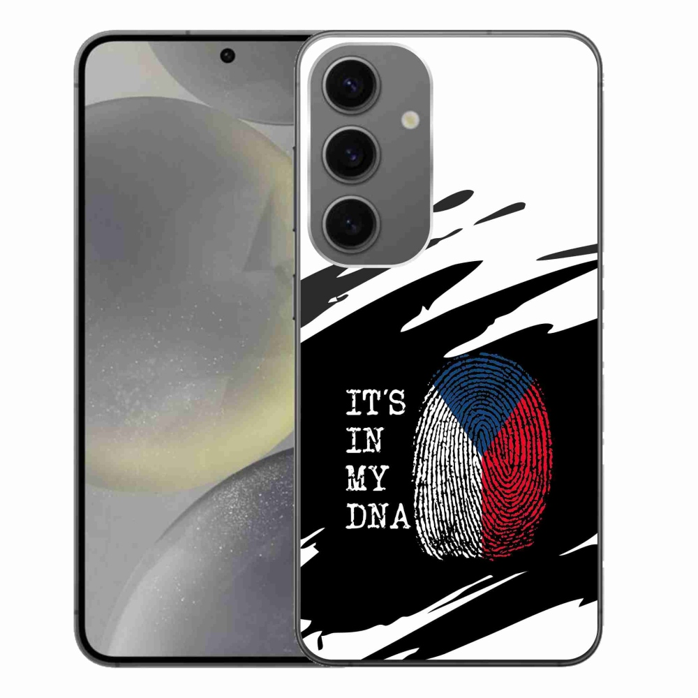 Gél borító mmCase Samsung Galaxy S24+ - zászlós ujjlenyomat fekete és fehér háttérrel