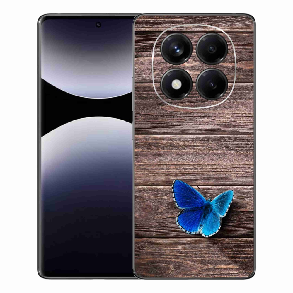 Zselés borítás mmCase a Xiaomi Redmi Note 14 Pro-hoz - kék pillangó 1