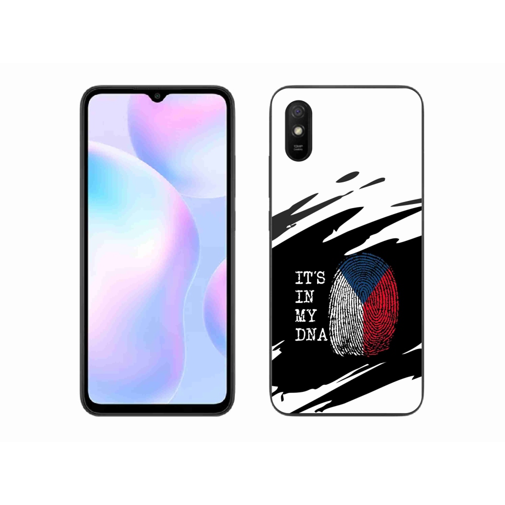 Gél borító mmCase a Xiaomi Redmi 9A - zászló ujjlenyomat fekete és fehér háttérrel