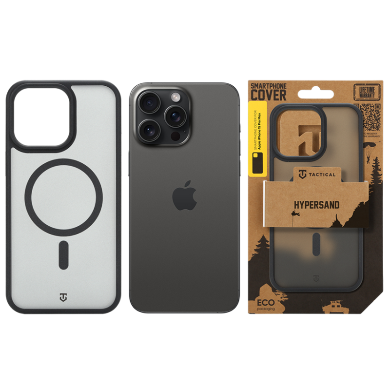 Tactical MagForce Hypersand tok az Apple iPhone 15 Pro Max-hoz, Asphalt színben