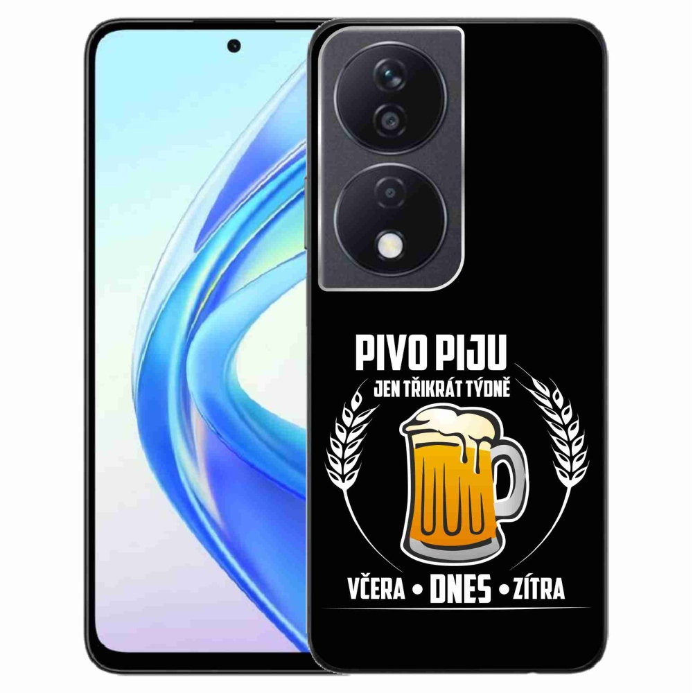 Gél borítás mmCase a Honor X7b/Honor 90 Smart készülékhez - sör motívum fekete háttérrel