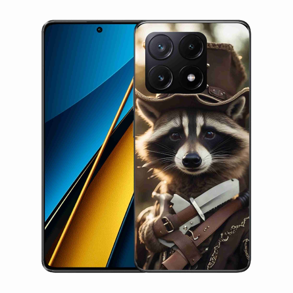 Gél borítás mmCase a Xiaomi Poco X6 Pro 5G számára - mosómedve egyenruhában